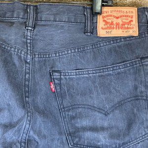 LEVI’S Mens Jeans Sz 40x30 Straight Leg 501 XX Button Fly Black Wash Red Tab
